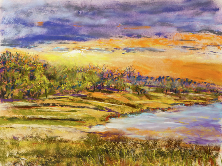 Enid Shore Sunrise Painting by Barry Jones