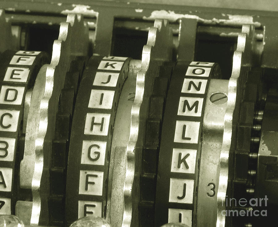 Black And White Photograph - Enigma cipher machine by English School