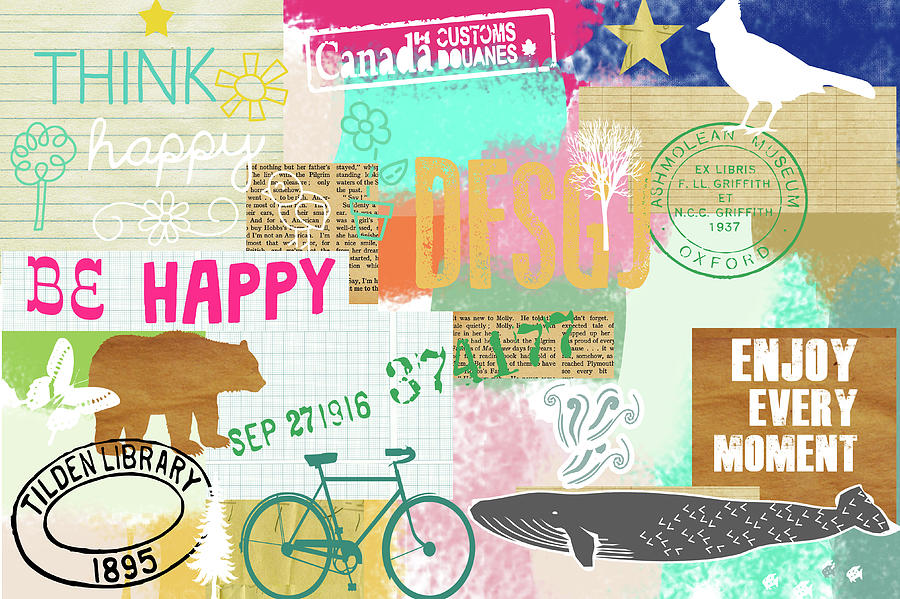 Enjoy every moment collage Mixed Media by Claudia Schoen
