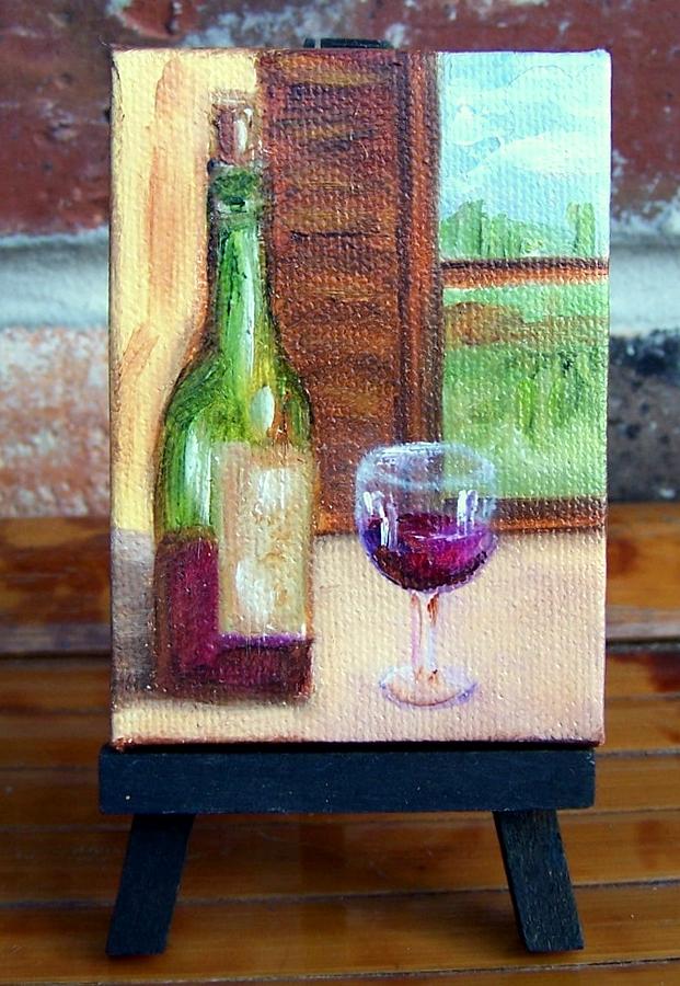 Enjoy  Miniature with Easel Painting by Susan Dehlinger