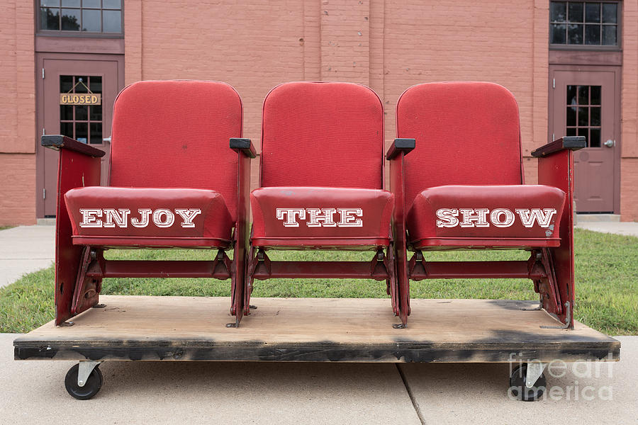 Movie Photograph - Enjoy the Show Sign by Edward Fielding