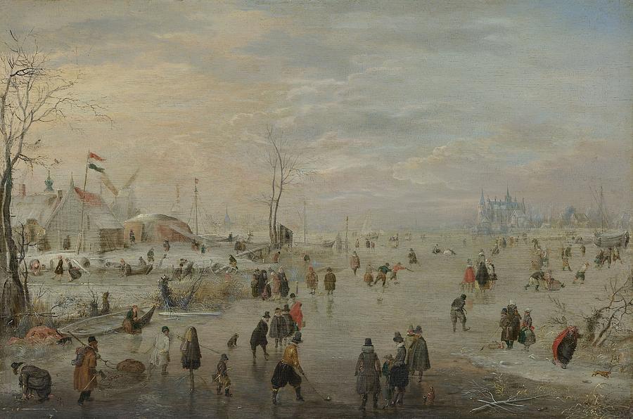 Enjoying the Ice, 1615 Painting by Vincent Monozlay