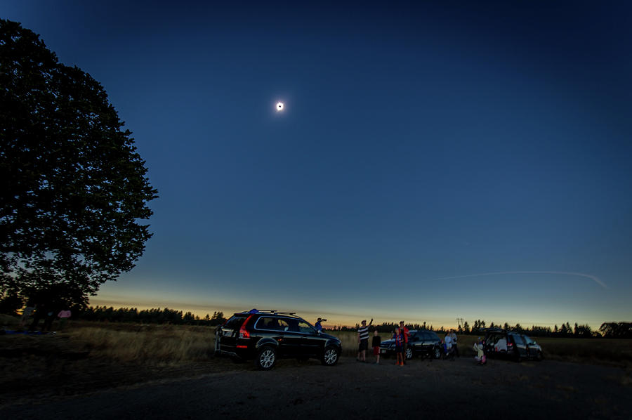Enjoying the Solar Eclipse Photograph by Marc Crumpler