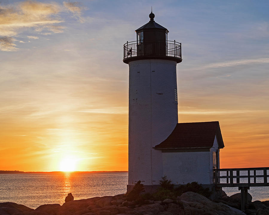 Enjoying the sunset at the Annisquam Lighthouse in Gloucester MA Photograph by Toby McGuire