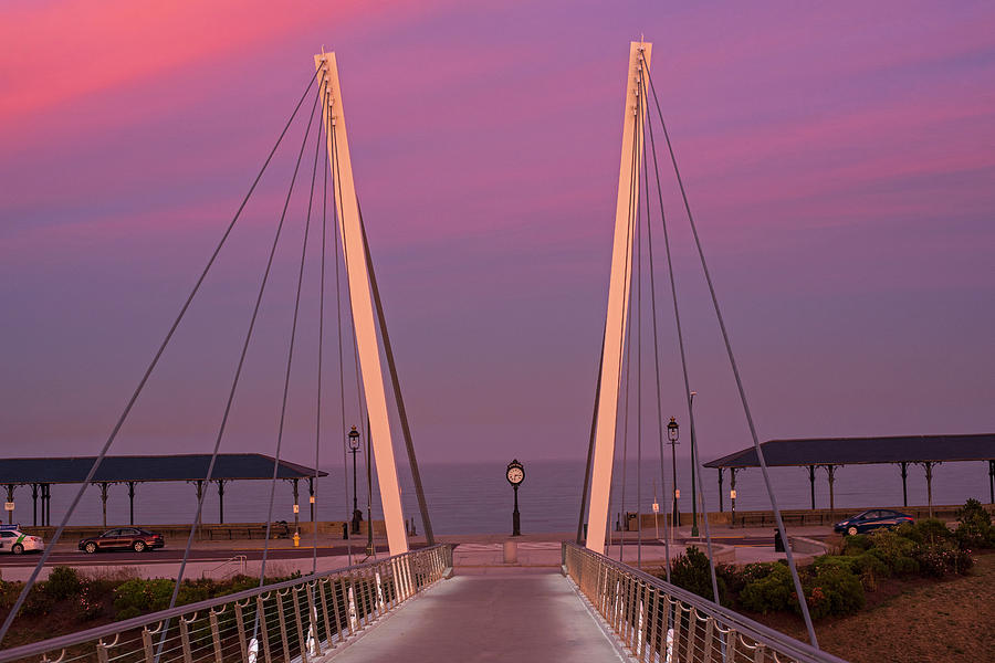 Enjoying the sunset on Revere Beach Revere MA Bridge Photograph by Toby McGuire