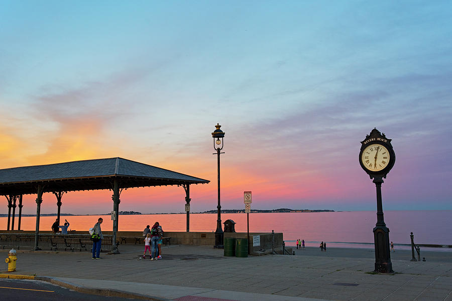 Beach Photograph - Enjoying the sunset on Revere Beach Revere MA by Toby McGuire