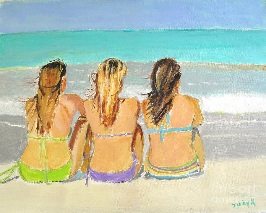 Beach Painting - Enjoying the View by Judy Kay