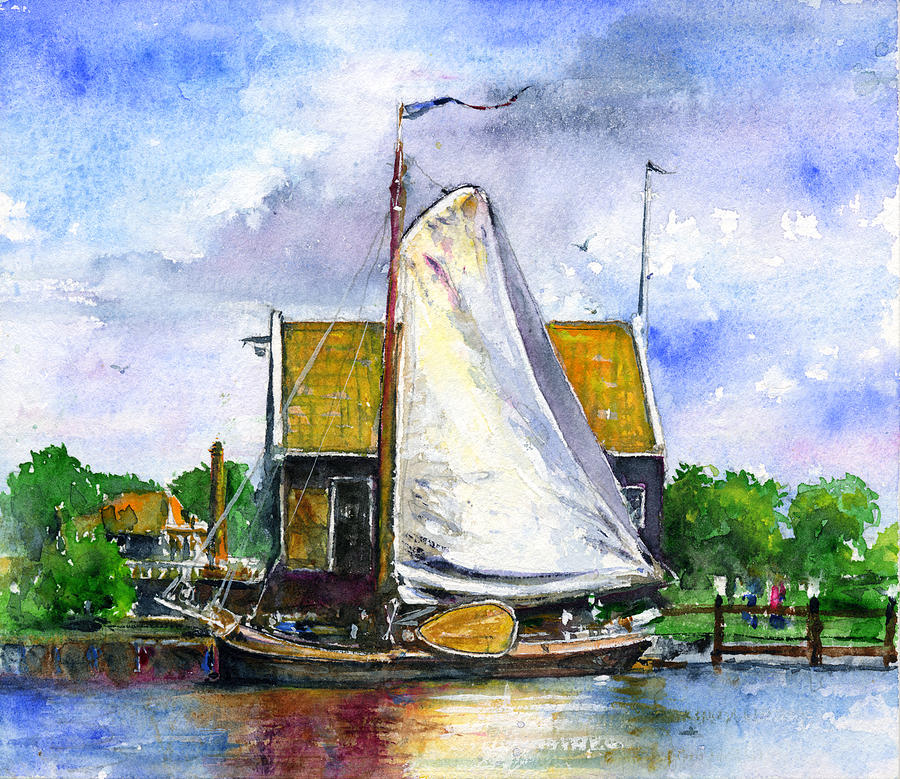 Boat Painting - Zuiderzee Museum Netherlands by John D Benson