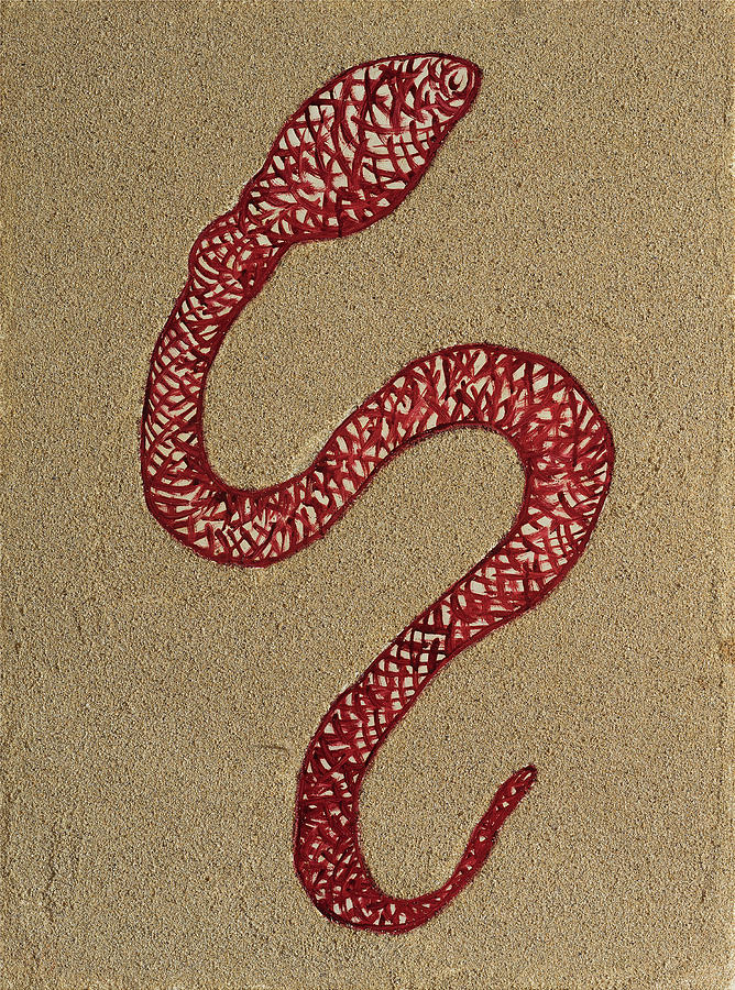Snake Painting - Enki by Barbara Cardinali