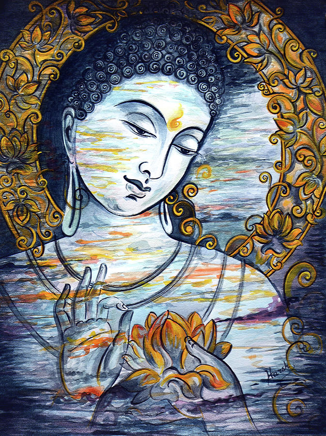 Buddha Painting - Enlightened  by Harsh Malik