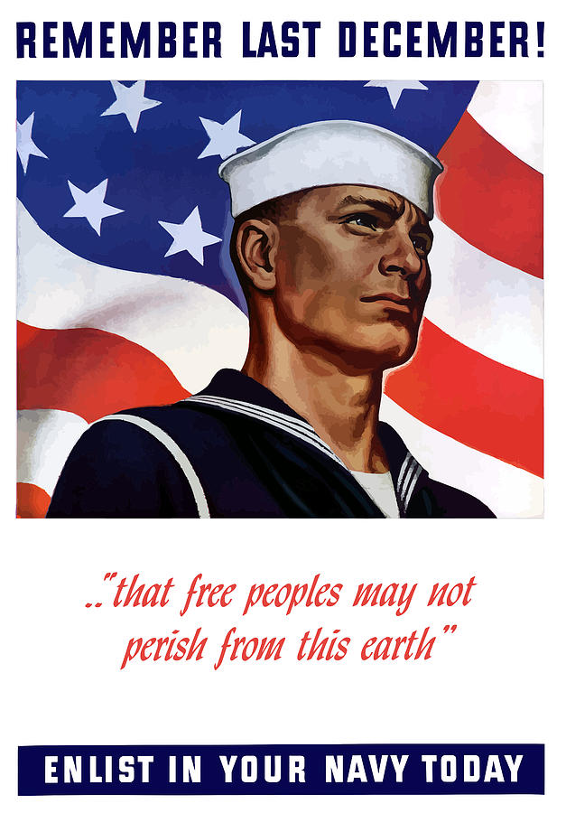 Navy Painting - Enlist In Your Navy Today - WW2 by War Is Hell Store