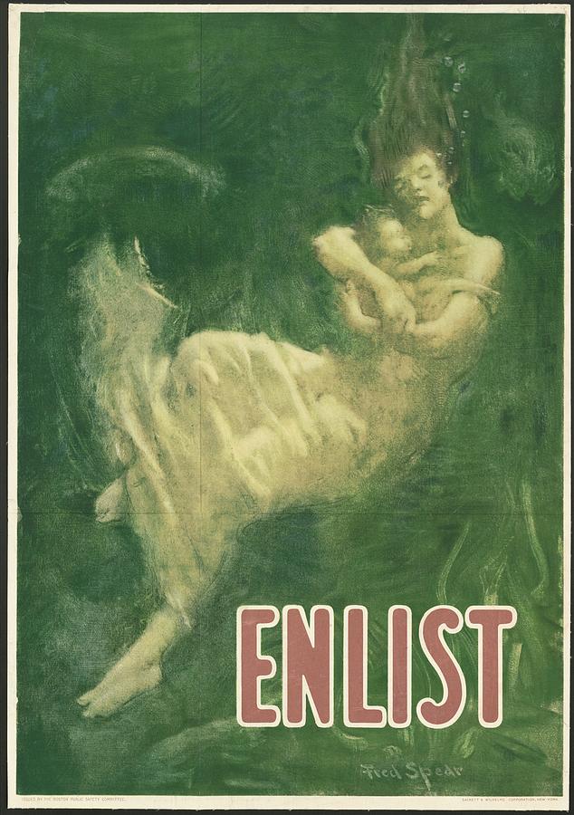 Enlist Lusitania 1916 Mixed Media by Movie Poster Prints