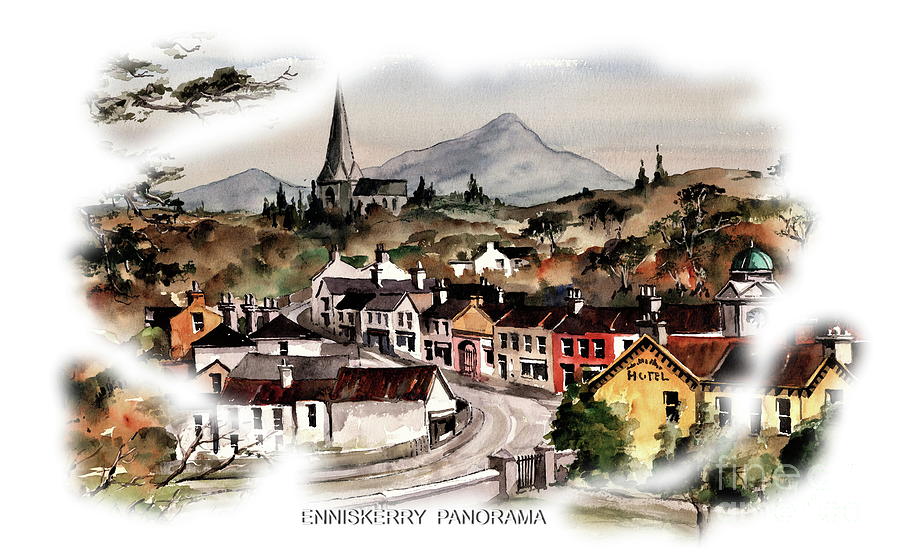 Enniskerry Panorama 2 Painting by Val Byrne