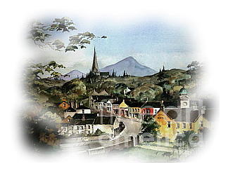 Enniskerry Panorama Painting by Val Byrne