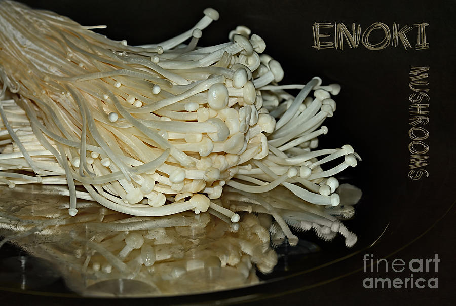 Vegetable Photograph - Enoki Mushrooms by Kaye Menner by Kaye Menner