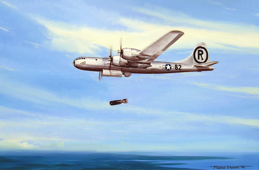 Airplane Painting - Enola Gay by Marc Stewart