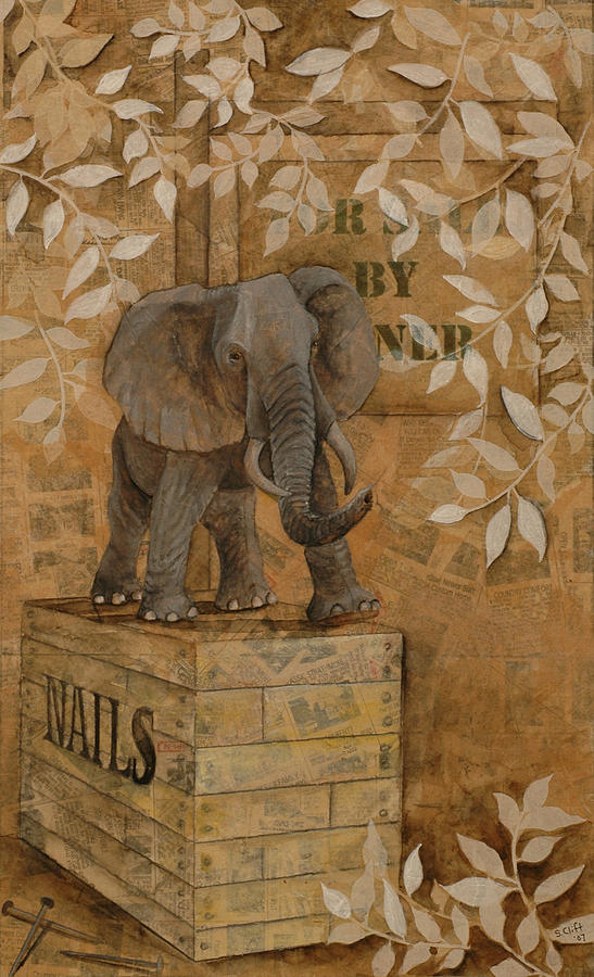Enraged Elephant Painting by Sandy Clift