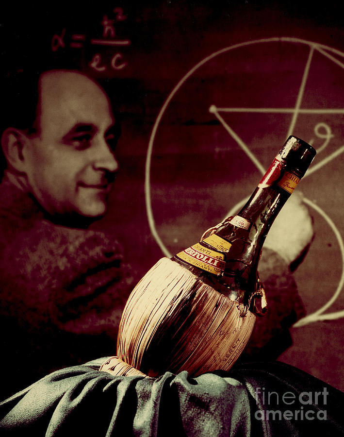 Enrico Fermi And Cp-1 Chianti Bottle Photograph by Science Source