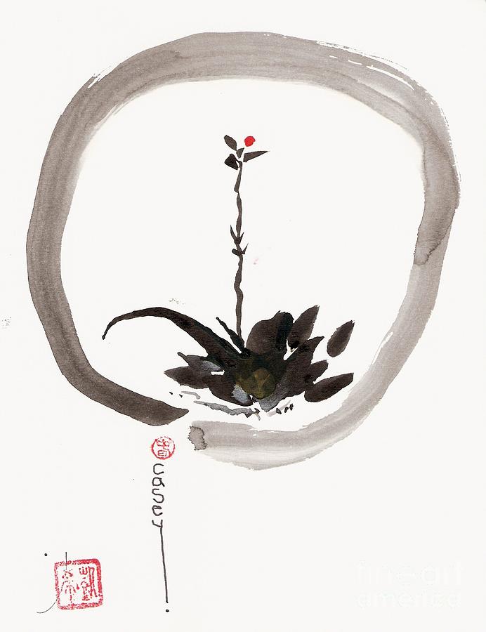 Flowers Still Life Painting - Enso Willow Bud by Casey Shannon