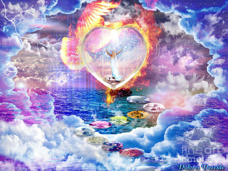 Holy Spirit Digital Art - Enter The Center  of Gods Heart by Dolores Develde