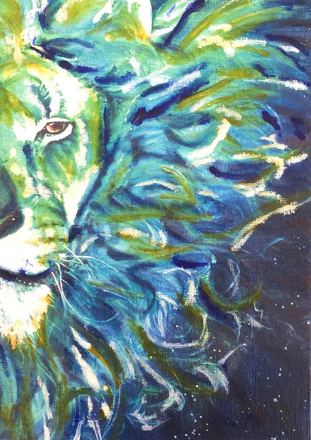 Enter the Lion Painting by Cara Frafjord