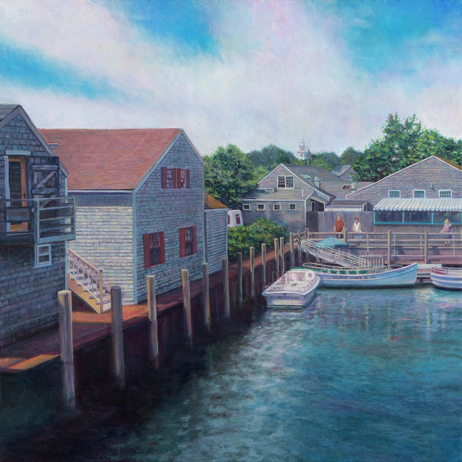 Boat Painting - Entering Nantucket Harbor by David P Zippi