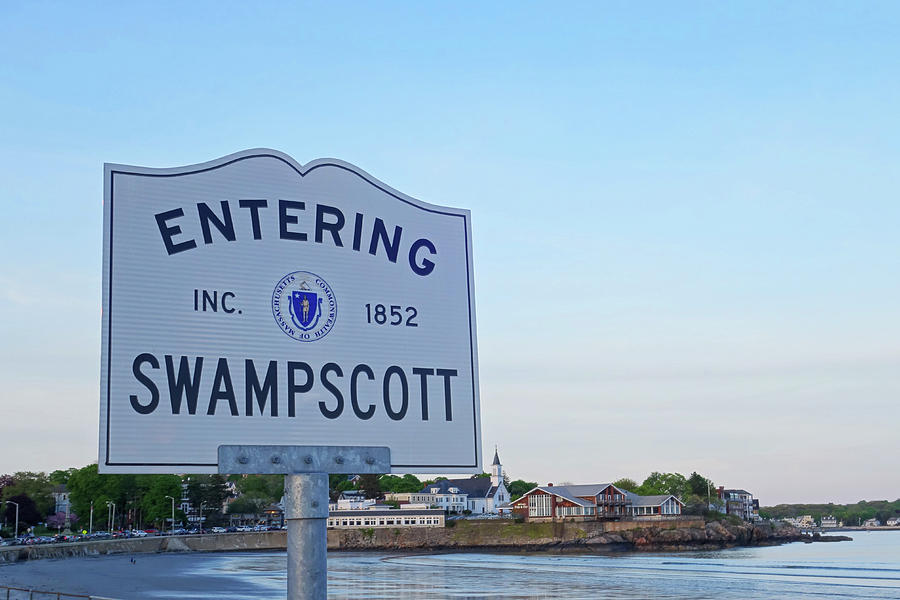 Entering Swampscott Sign Lynn Waterfront MA Photograph by Toby McGuire