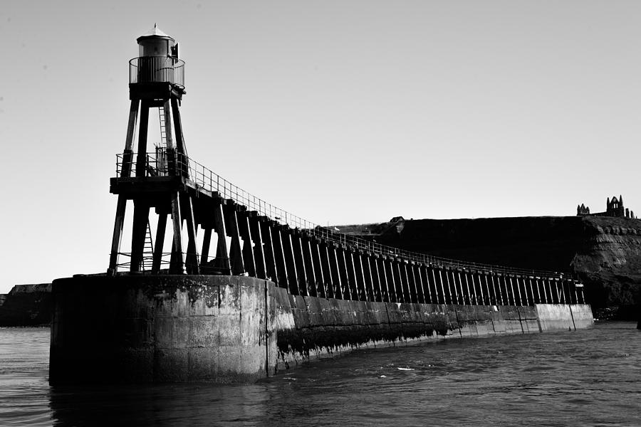 Bw Photograph - Entering Whitby Harbour by Preston Reed