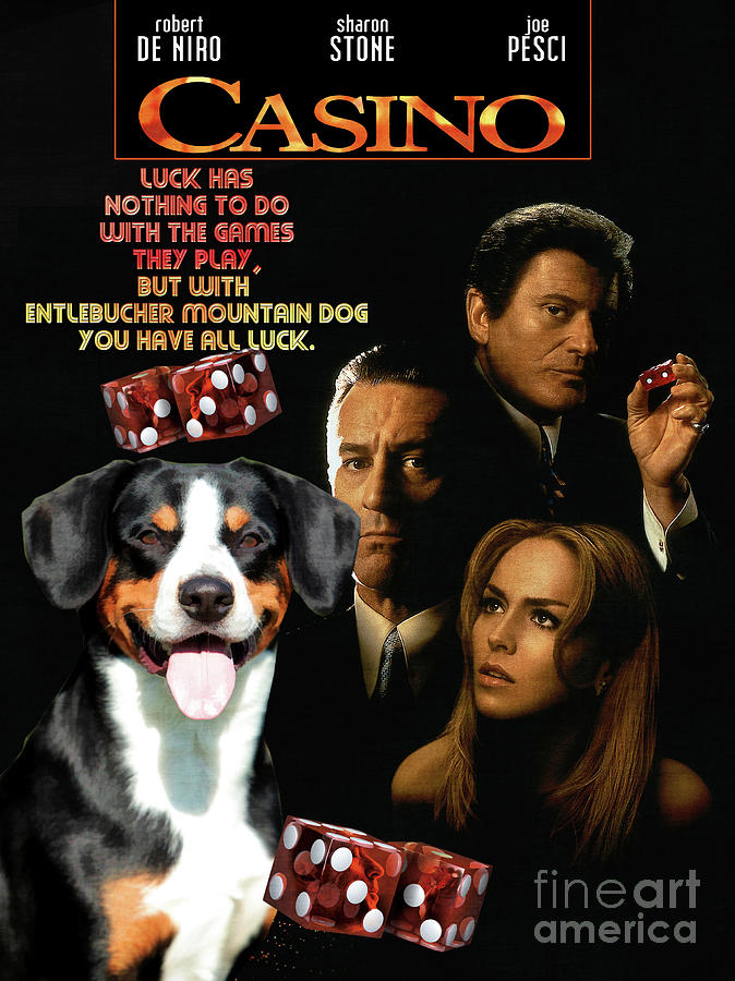 Entlebucher Sennenhund  - Entelbuch Mountain Dog -  Casino Movie Poster Painting by Sandra Sij
