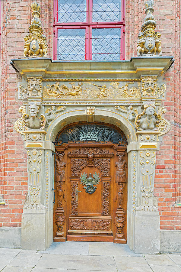 Entrance door in Gdansk, Poland. Photograph by Marek Poplawski