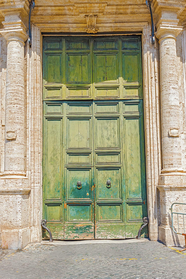 Entrance door in Rome, Italy Photograph by Marek Poplawski
