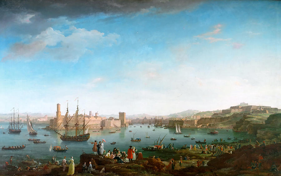 Entrance of the Port of Marseille  Painting by Claude-Joseph Vernet