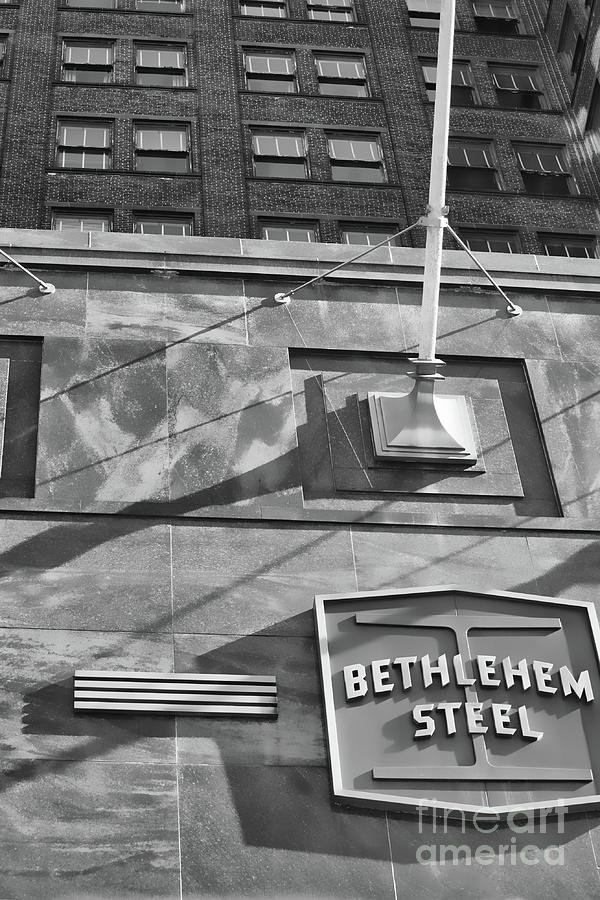 Entrance Sign Bethlehem Steel Factory Shut Down 1995 USA Photograph by Chuck Kuhn