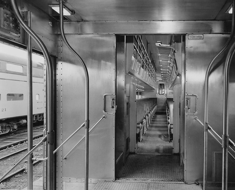 Entrance to Bilevel Car 47 - 1959 Photograph by Chicago and North Western Historical Society