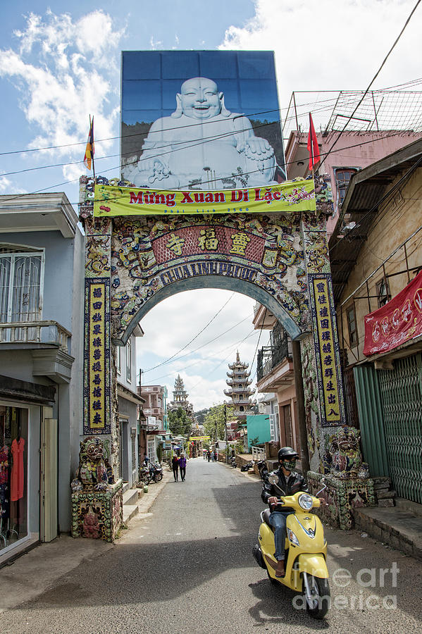 Entrance to Linh Phuco Pagoda Da Lat Street  Photograph by Chuck Kuhn