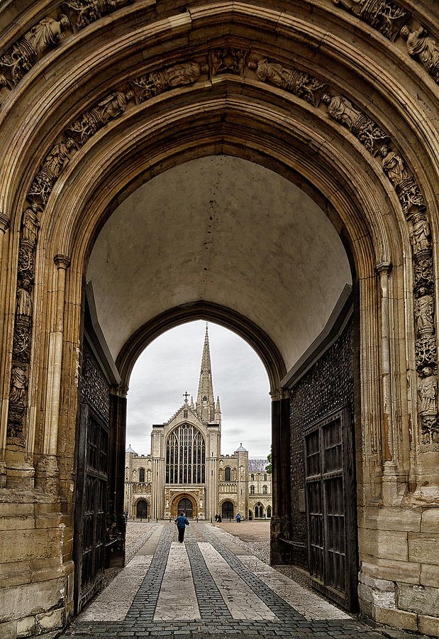 Entrance to Norwich Cathedral  Photograph by Shirley Mitchell