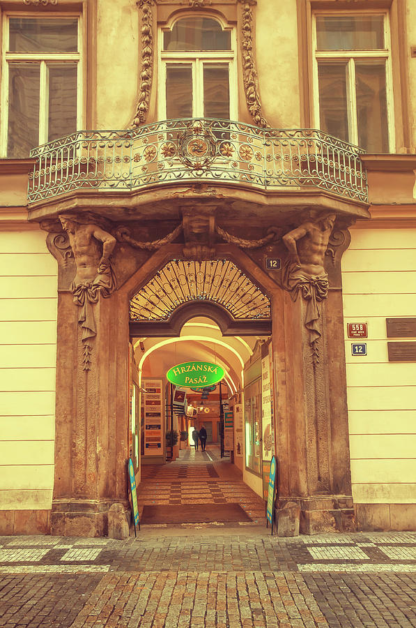 Entrance to Passage. Series Golden Prague Photograph by Jenny Rainbow