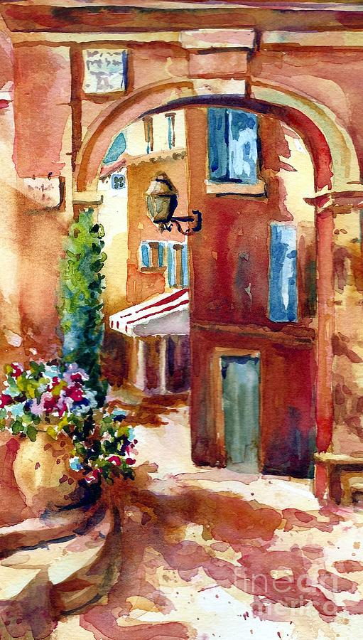 Flower Painting - Entrance to St. Remy by Jacqueline  Newbold