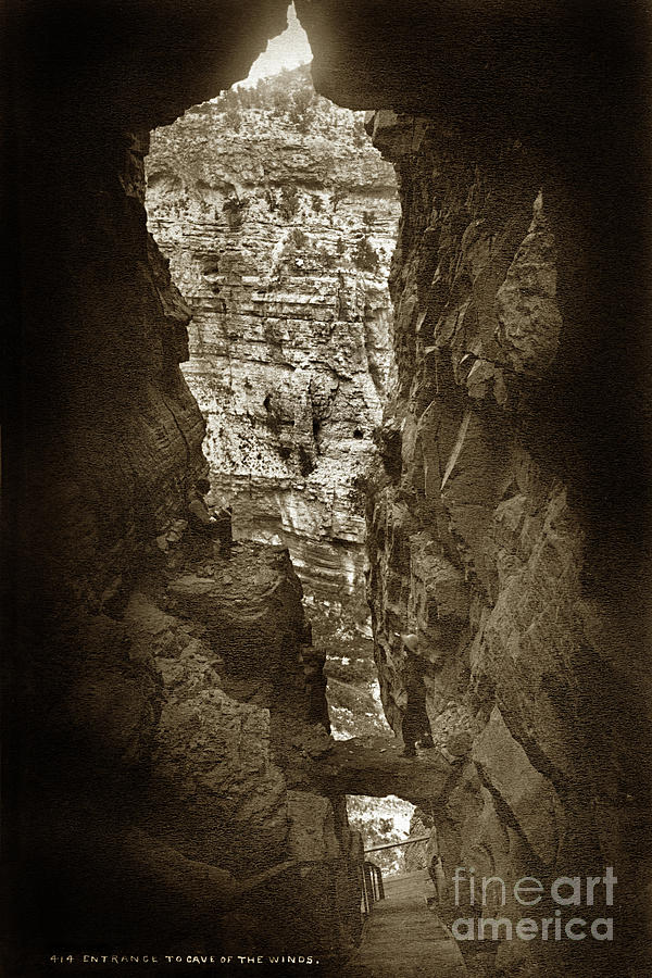 Colorado Springs Photograph - Entrance to the cave of the winds. No. 414 Circa 1880 by Monterey County Historical Society