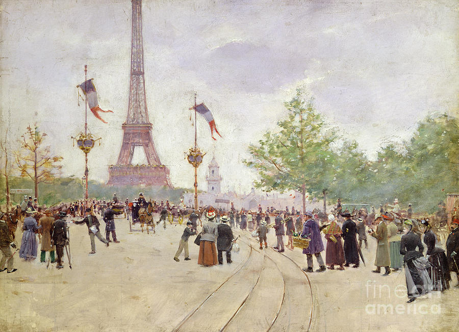 Entrance to the Exposition Universelle Painting by Jean Beraud