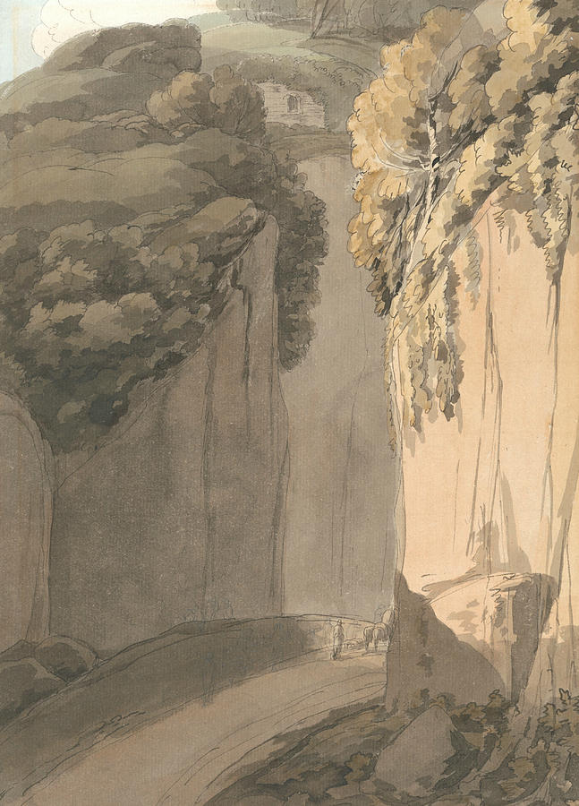 Entrance to the Grotto at Posilippo, Naples Painting by Francis Towne