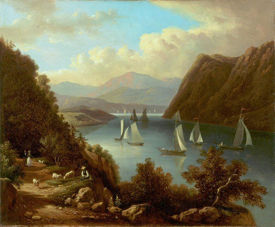 Entrance to the Highlands of the Hudson Painting by Louis Garnier