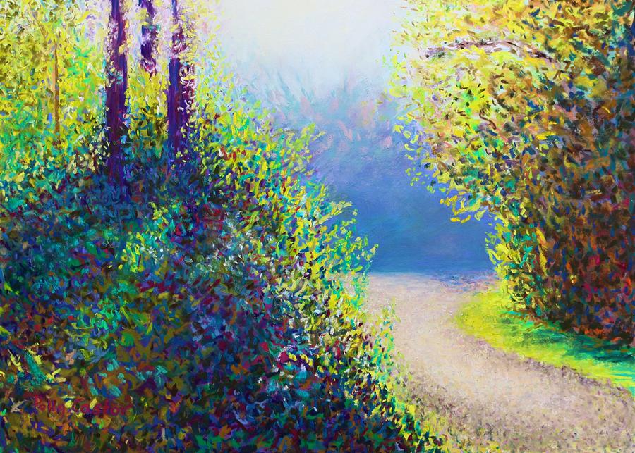 Entrance to the Quarry in Early Fall Pastel by Polly Castor