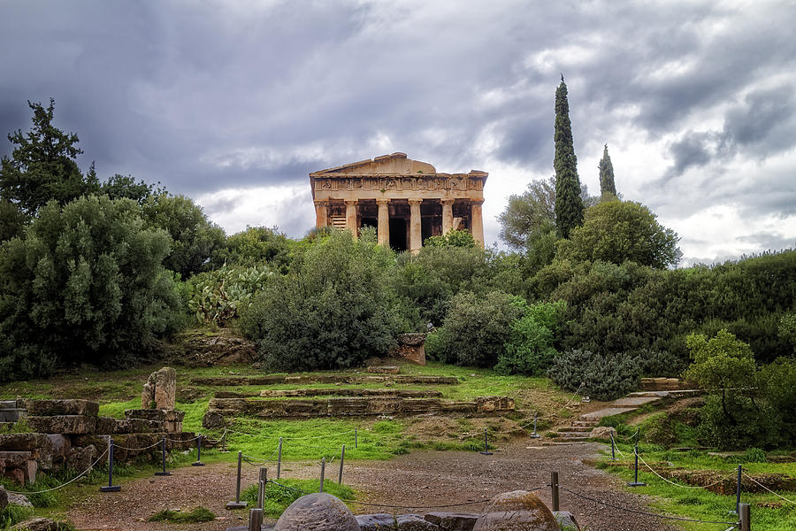 Entrance to the Temple of Hephaestus Photograph by Adam Rainoff