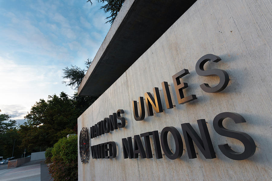 Entrance UN Headquarters Geneva Sign Photograph by Pius Lee | Fine Art ...