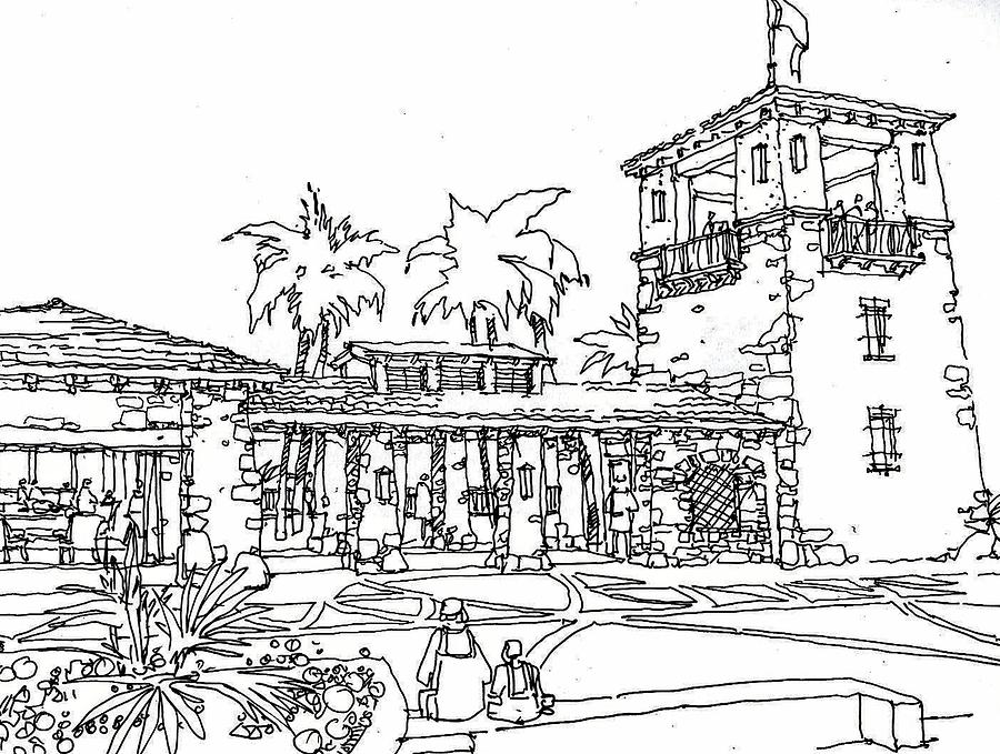Entry Court Drawing by Andrew Drozdowicz