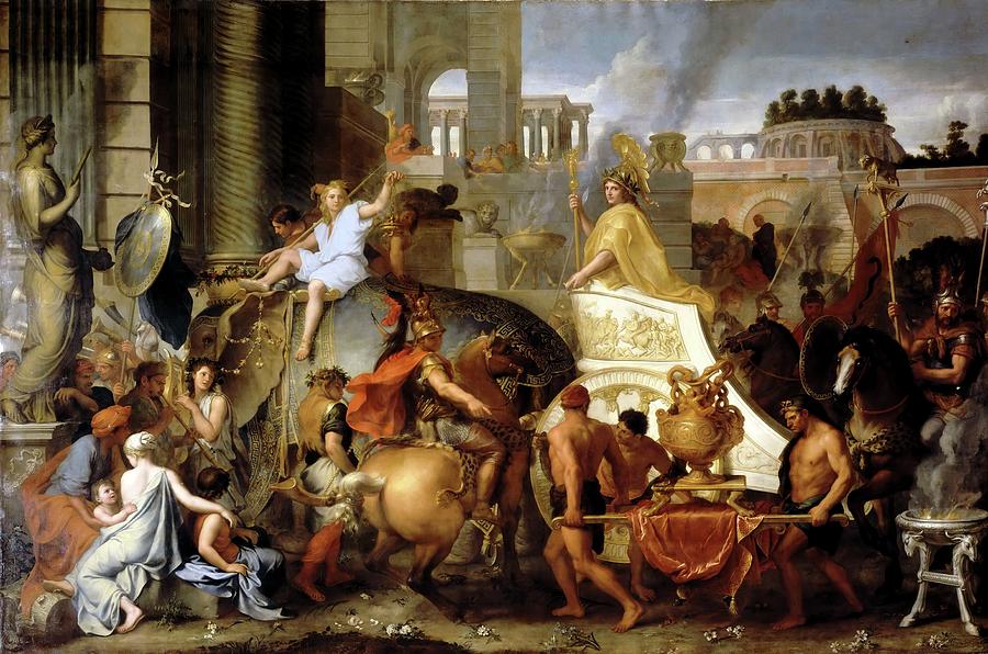 Greek Painting - Entry of Alexander  by Charles LeBrun