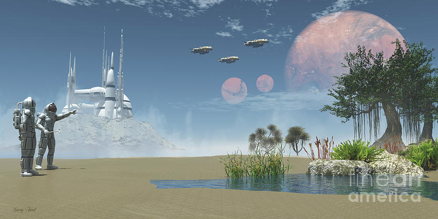Environment on Exoplanet Digital Art by Corey Ford