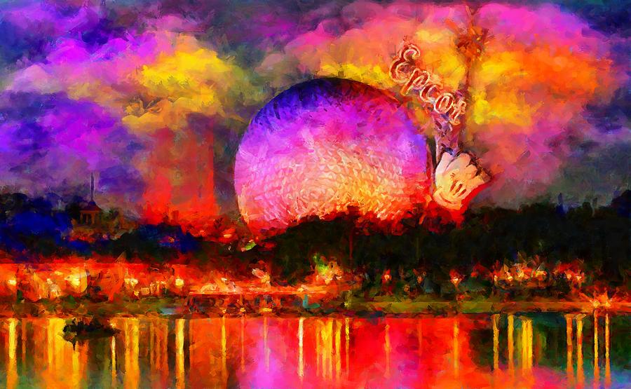 Epcot Colors by Night Digital Art by Caito Junqueira