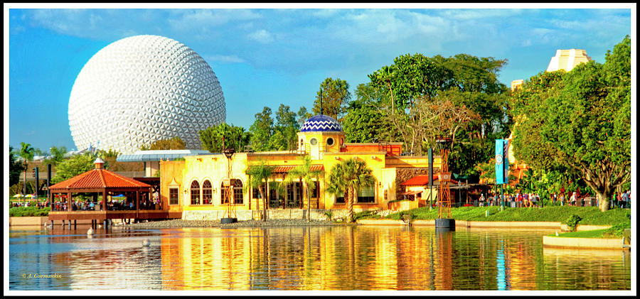 EPCOT, Sphere and Lagoon, Walt Disney World Photograph by A Macarthur Gurmankin